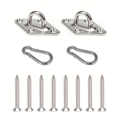304 Stainless Hammock Hanging Kit with 2 Rhombus Pad Eyes