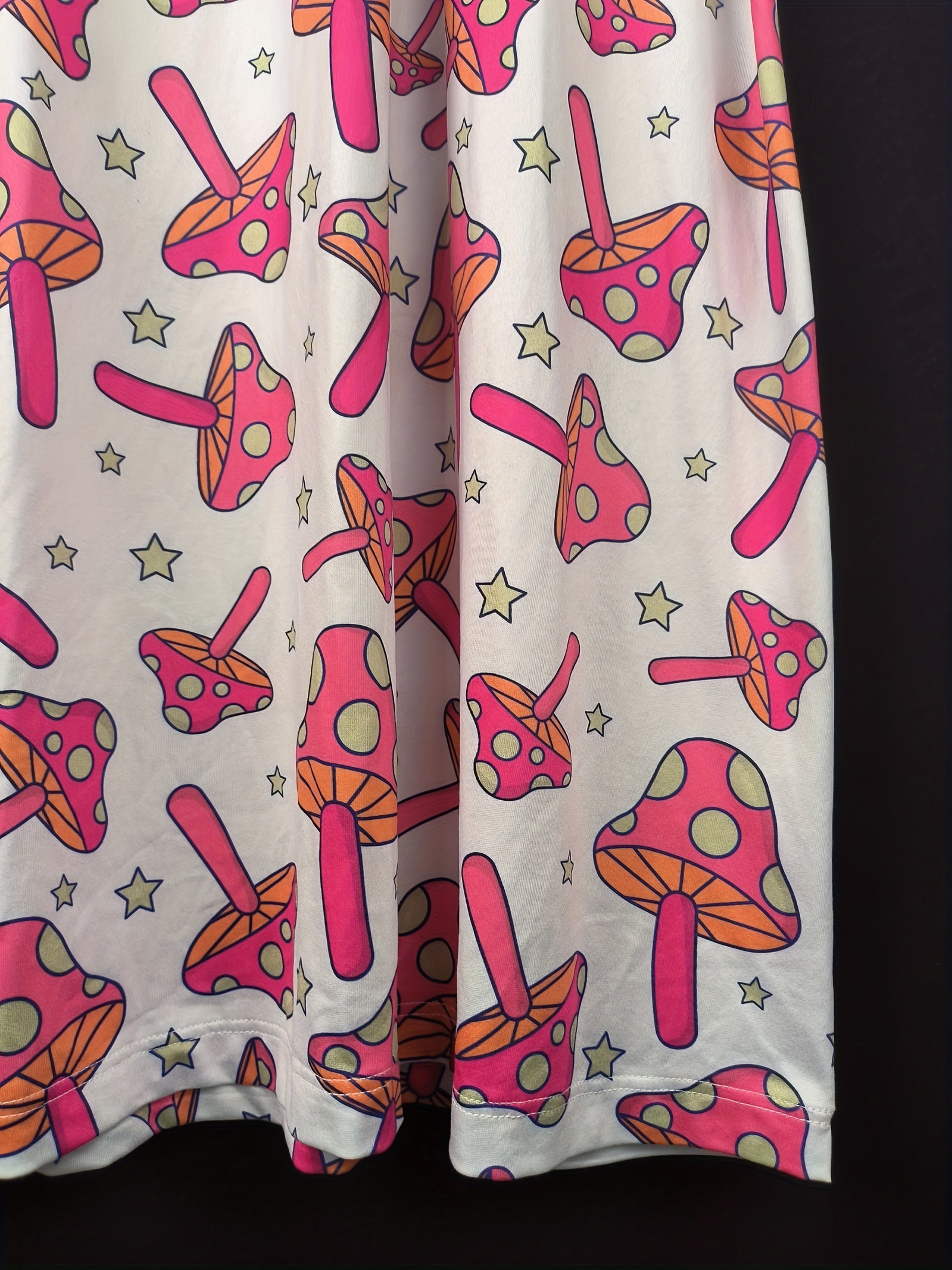 Mushroom & Star Print Loungewear Dress
