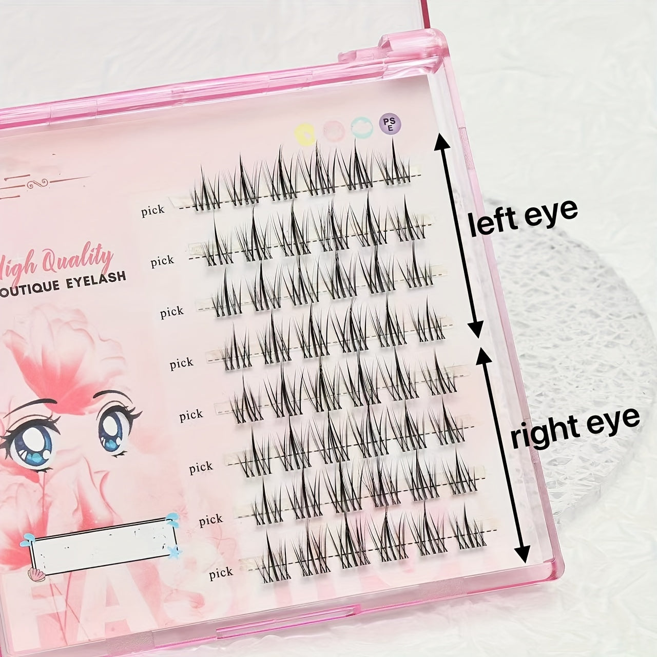 Natural Sunflower Cluster Lashes, Long Lasting, 8 Rows