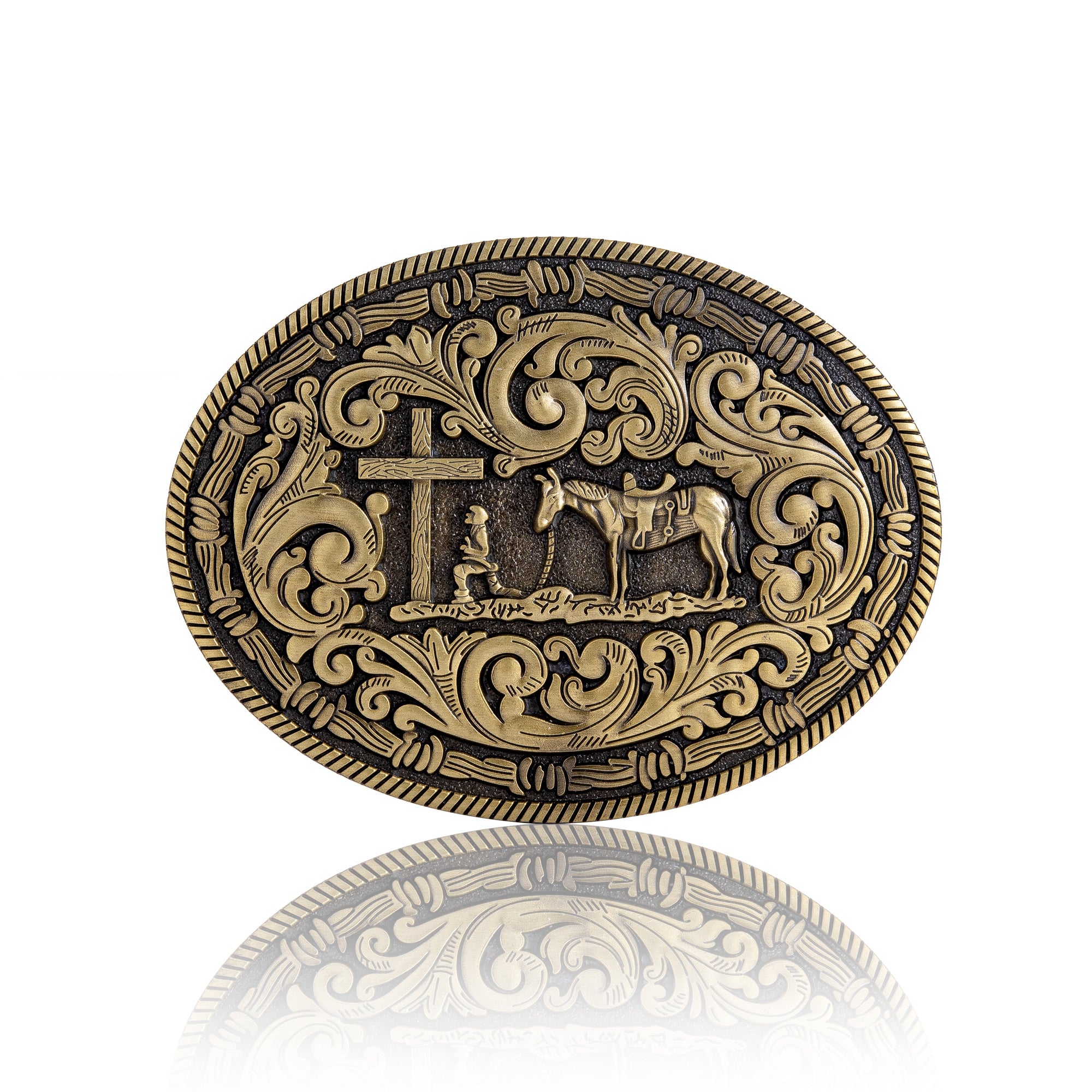 Praying Cross Cowboy Belt Buckle