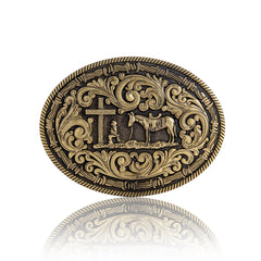 Praying Cross Cowboy Belt Buckle
