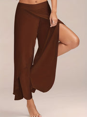 Wide Leg Workout Pants High Waist Solid Casual