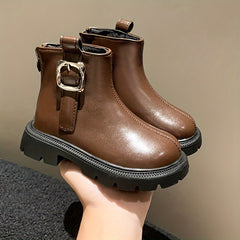 Casual Solid Zipper Boots for Girls