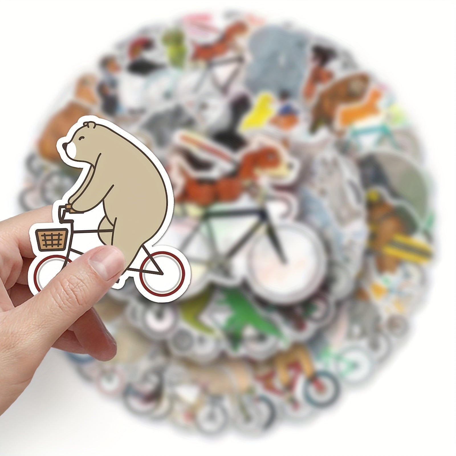 50pcs Animal Bicycle Series Stickers for Laptop Helmet Water Cup