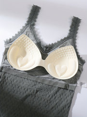 3pcs Lace Stitching Tank Tops V Neck Sleeveless Padded Top Women's Lingerie