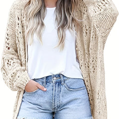 Cable Knit Open Front Cardigan