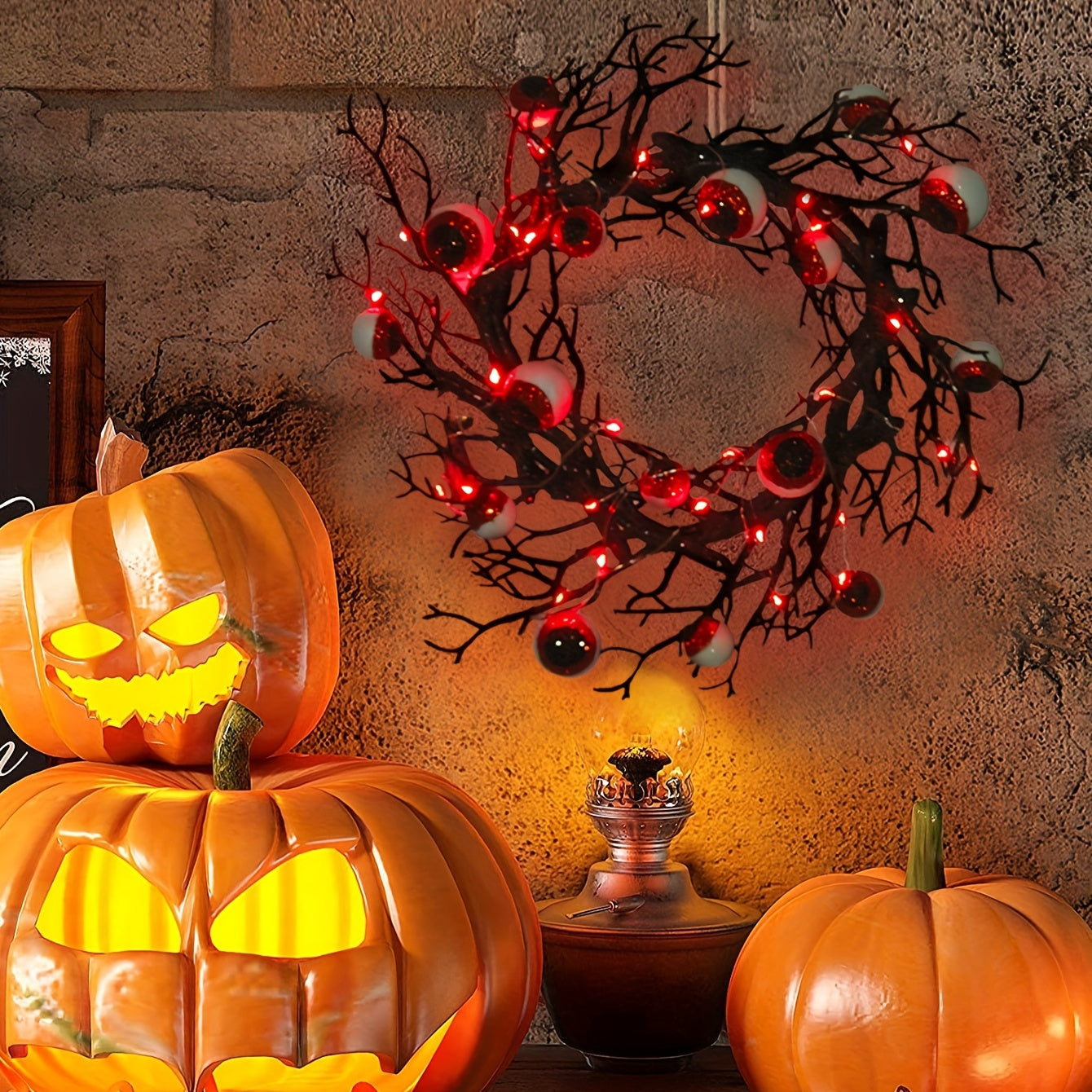 38.99 cm Artificial Eyeball Wreath Halloween Decoration
