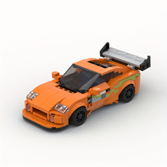370pcs Orange Sports Car Model Building Block Set