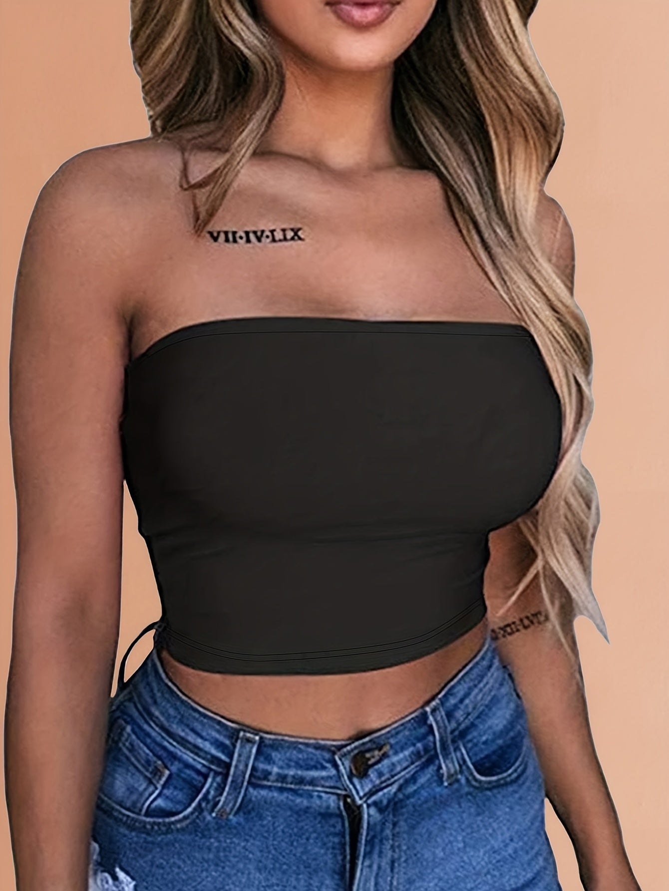Off Shoulder Solid Tube Top Sexy Cropped Summer Sleeveless Top