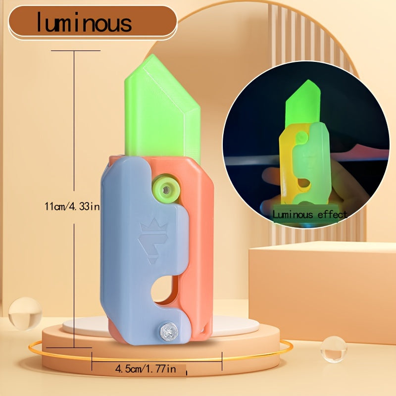 2pcs 3D Gravity Radish Stress Relief Toy Luminous Push And Pull Toys