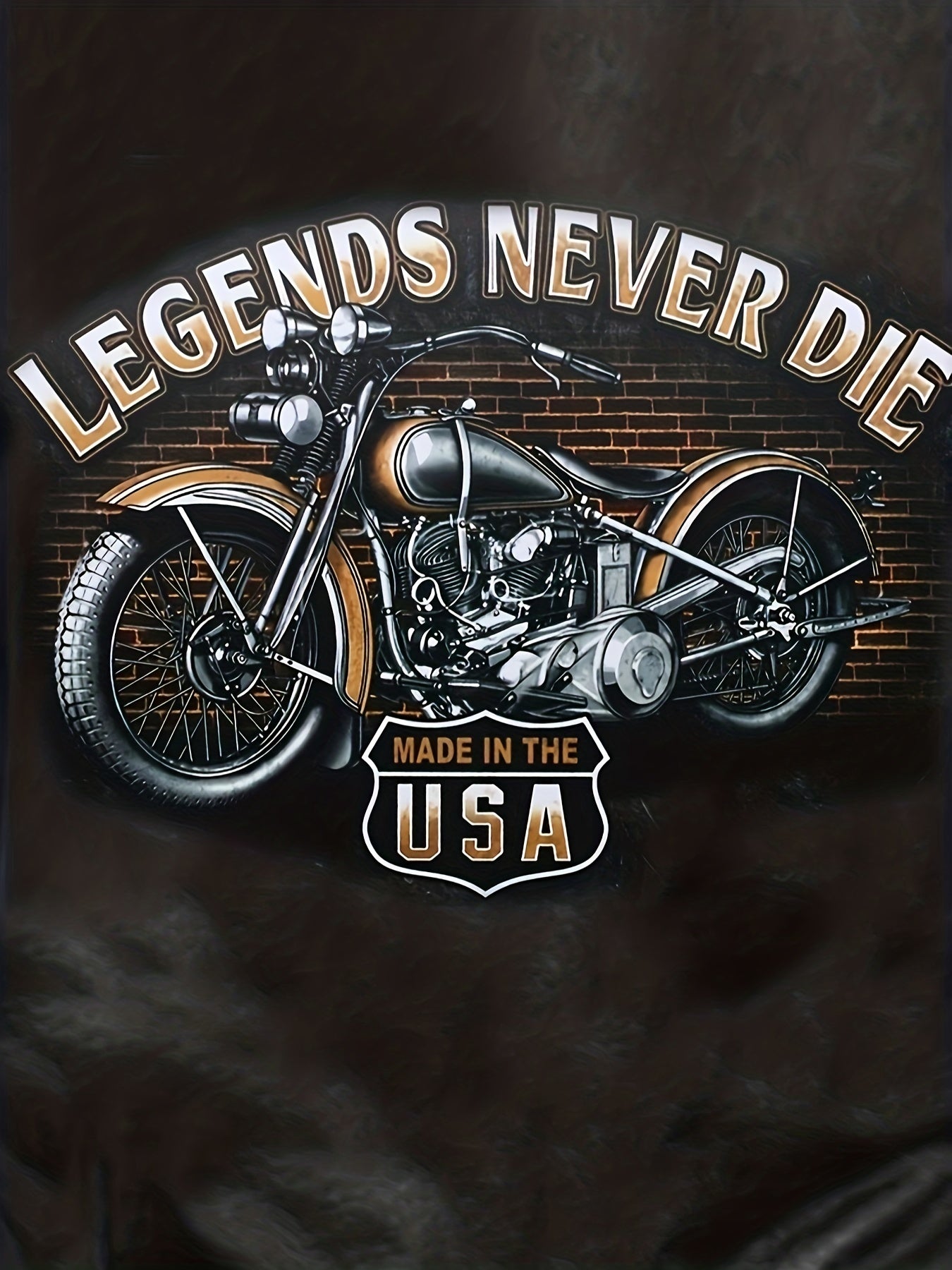 LEGENDS NEVER DIE Motorcycle Print Men's Graphic Round Neck Sweatshirt