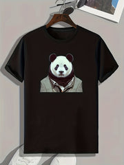 Panda Print Men's Graphic T shirt Casual Comfy Tees For Summer