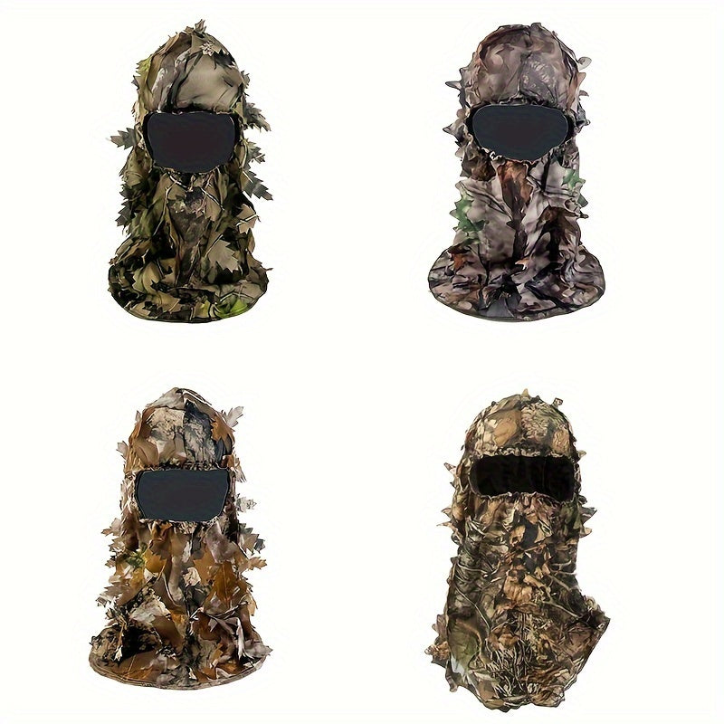 Camouflage Leafy 3D Face Mask Hood for Camping Fishing