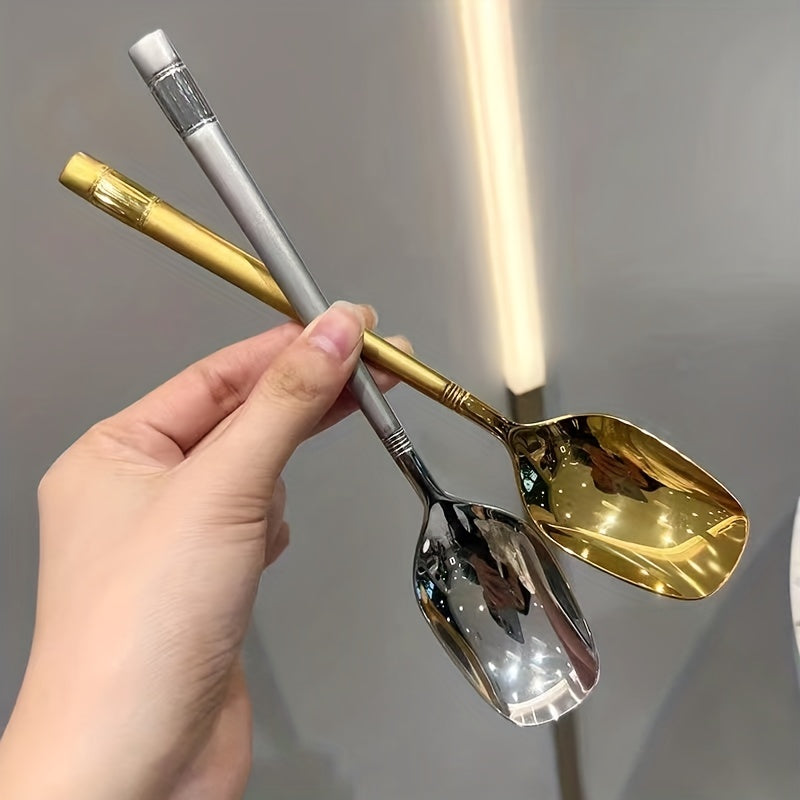 12pcs Stainless Steel Couples Long Handle Ice Tea Spoon
