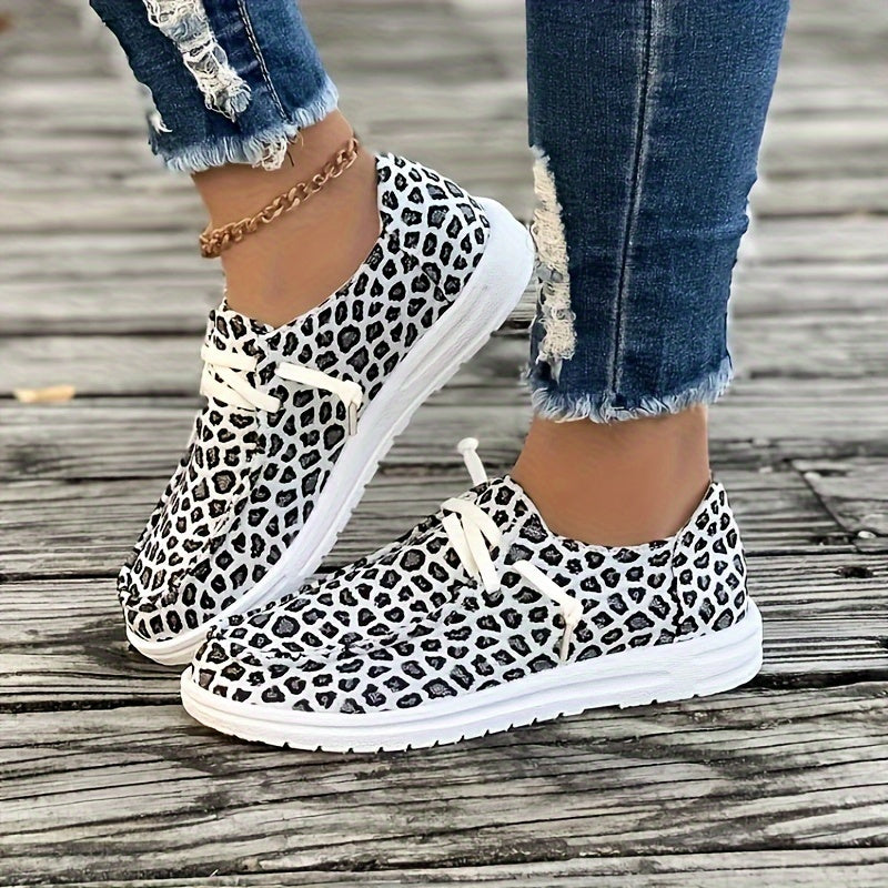 Leopard Slip On Shoes Women's Casual Lightweight Comfortable Walking Shoes