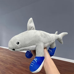 Three Legged Shark Plush Toy Soft Filler Grey Cartoon Style Home Decor Holiday G