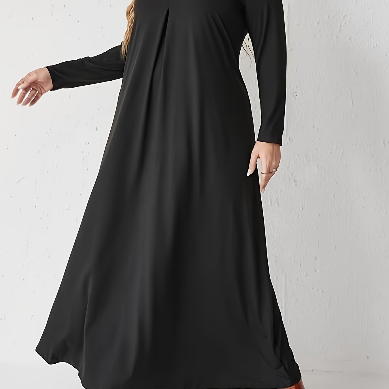 Basic Abaya Dress Long Sleeve Maxi Tee Dress