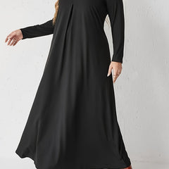 Basic Abaya Dress Long Sleeve Maxi Tee Dress