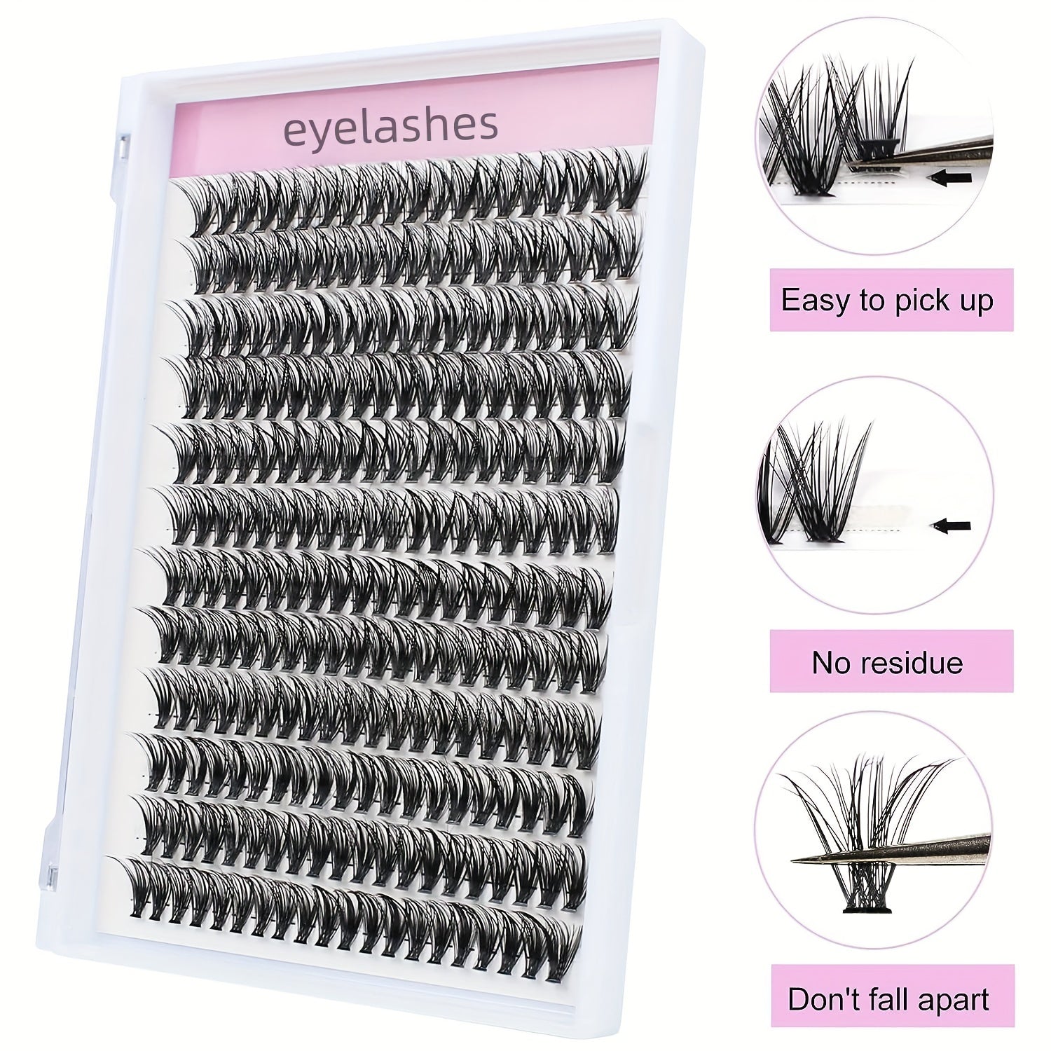240pcs 40D DIY D Curling Individual Faux Mink False Eyelashes 0 07 9 16mm