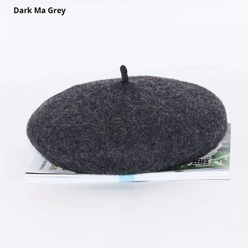 Kids Winter Berets Wool Painter Hats Retro Warm Knitted Hats