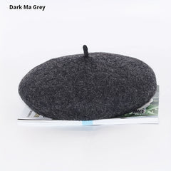 Kids Winter Berets Wool Painter Hats Retro Warm Knitted Hats