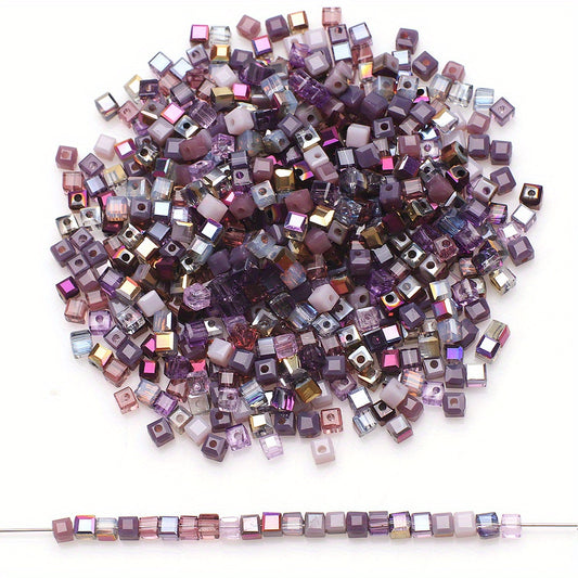 98pcs 3mm Square Crystal Glass Beads DIY Jewelry Accessories