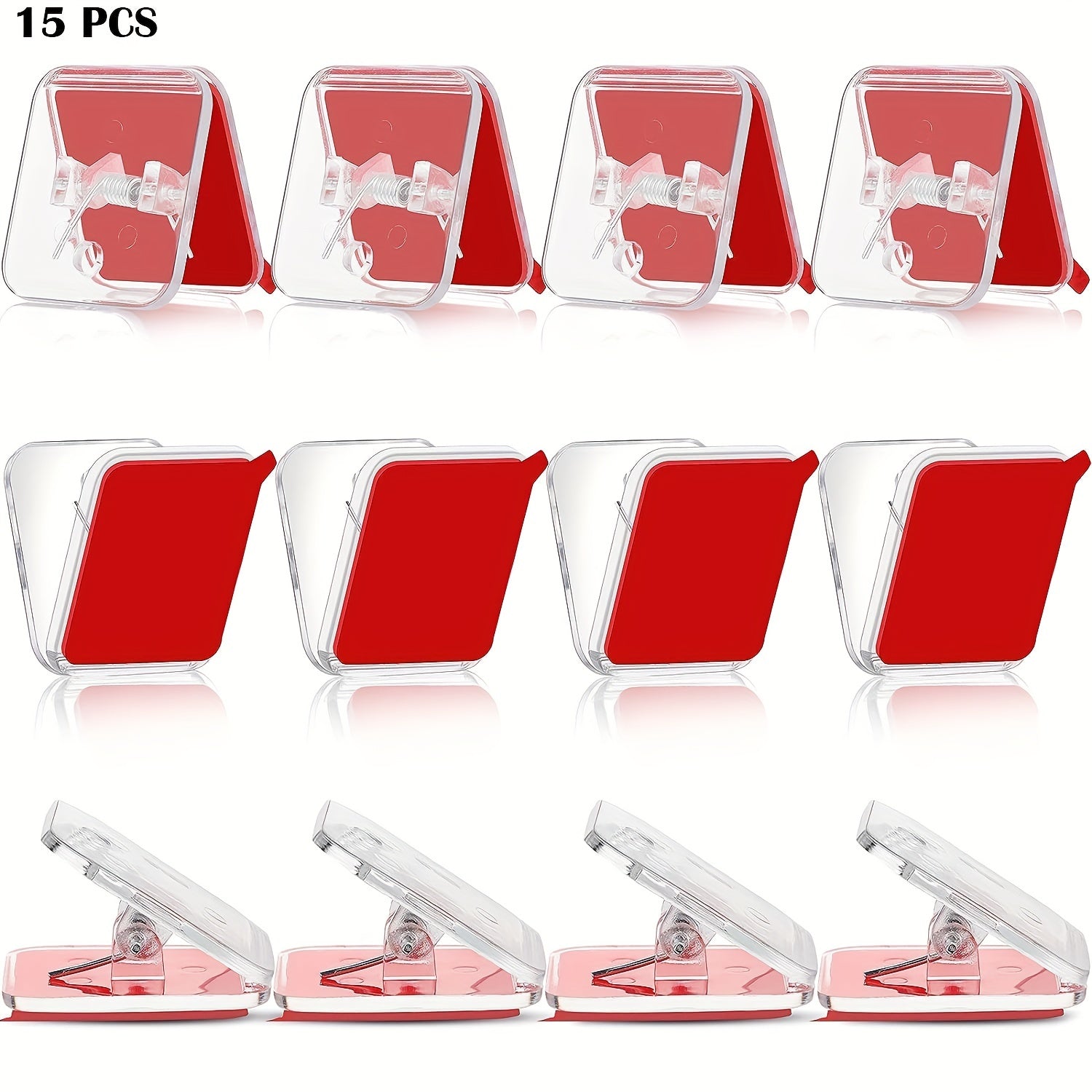 15pcs Adhesive Clips Tapestry Hangers Shower Curtain Clips