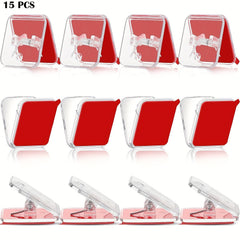 15pcs Adhesive Clips Tapestry Hangers Shower Curtain Clips