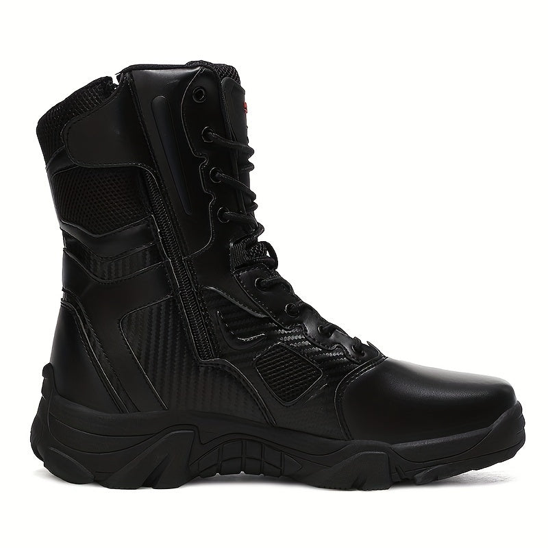 Men's Waterproof High Top Hiking Shoes - Military Style