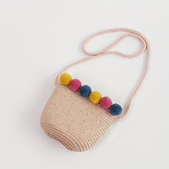 Girls Cartoon Crossbody Bag Baby Coin Purse Straw Beach Bag