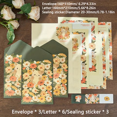12pcs Flower Theme Envelope Set for Weddings Father's Mother's Thanksgiving