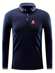 Men's Long Sleeve Lapel Sports Shirt for Spring Fall Winter