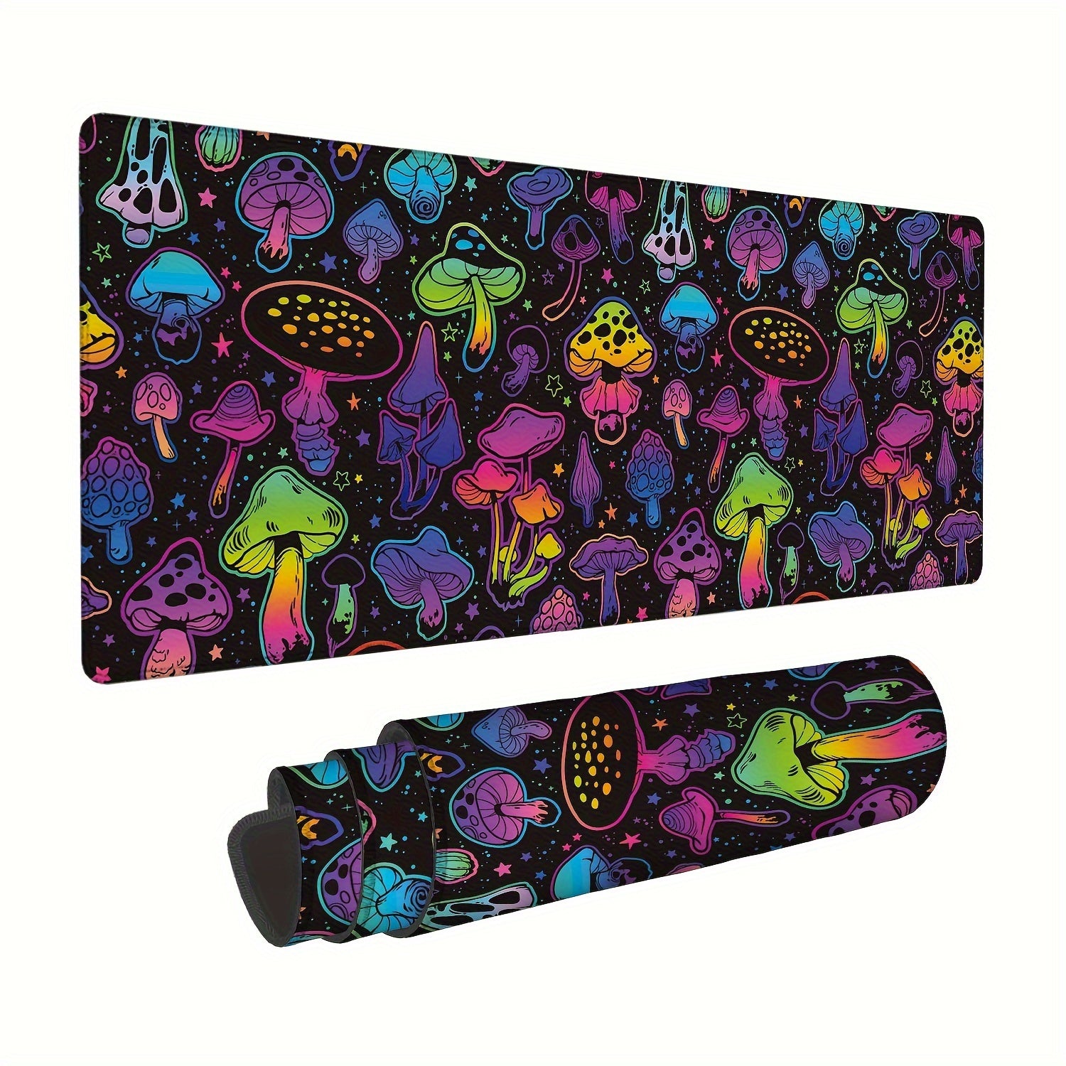 Large Mushroom Star Mouse Pad 11.8x3 Desk Pad Non Slip Rubber