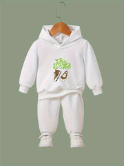 2pcs Shoes Print Outfits Girls Hoodies Jogger Pants Set For Girls