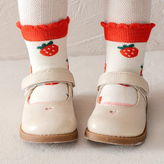 5 Pairs Boy's Cartoon Striped Crew Socks Breathable Casual Style