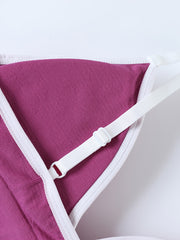 Letter Print Bra & Panties Set, Wireless Sports Bra & Elastic Panties