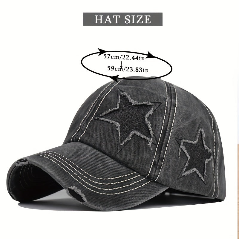 Star Ponytail Hat Curved Baseball Cap