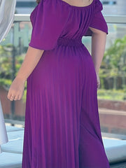 Off Shoulder Wide Leg Jumpsuit