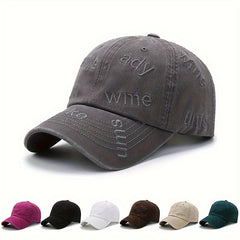 Vintage Water washed Baseball Cap Embroidered Letter Cap