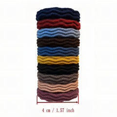 20pcs Colorful Wave Pattern Hair Ties for Girls and Women