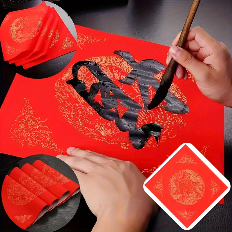 20pcs Red Spring Blank Rice Paper Spring Couplet for Winter Christmas Decor