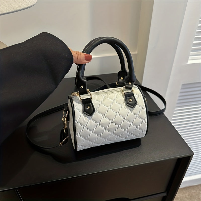 Argyle Boston Handbag Vintage Crossbody Bucket Purse