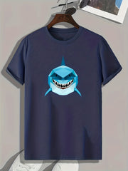 Shark Print Men's Graphic T shirt Casual Comfy Tees For Summer