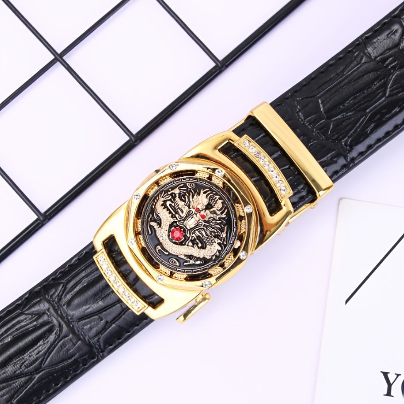 Men's Crocodile Print PU Leather Belt