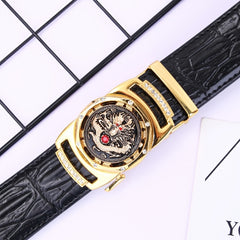Men's Crocodile Print PU Leather Belt