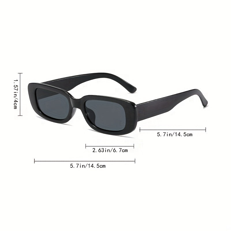 Square Frame Sunglasses Solid Vintage Wrap Around Glasses UV400