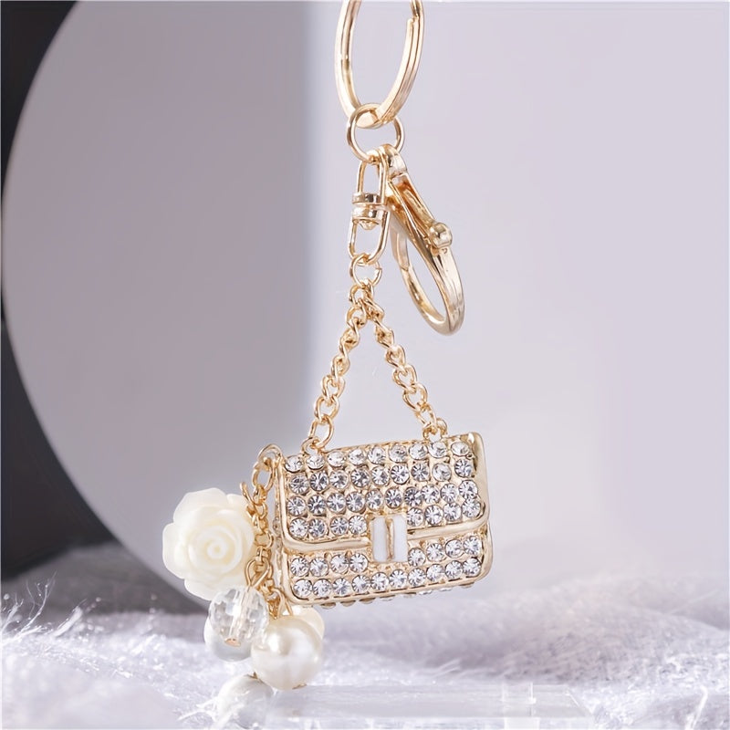 Sparkling Rhinestone Car Key Chain Perfect Gift for Women's Bag Pendant