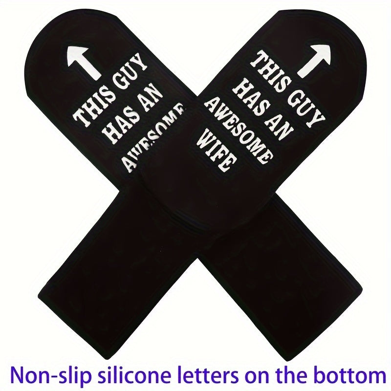 Men's Creative Letter Graphic Cotton Blend Mid Crew Socks
