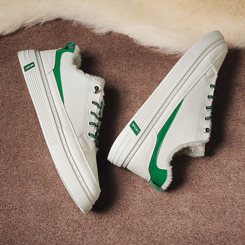 Men's Warm Fleece Skate Shoes Plush Casual Sneakers Winter