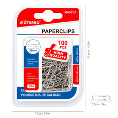 100 Counts 25mm Paper Clips for School & Office Supplies